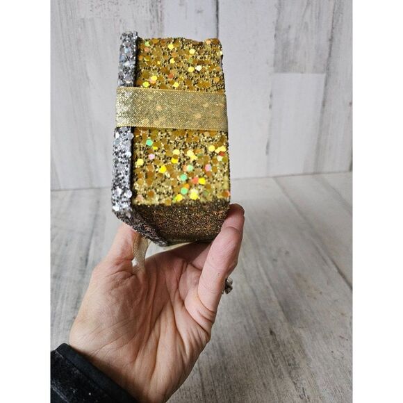 Large silver gold sparkle present Xmas decor Styrofoam - Picture 6 of 9